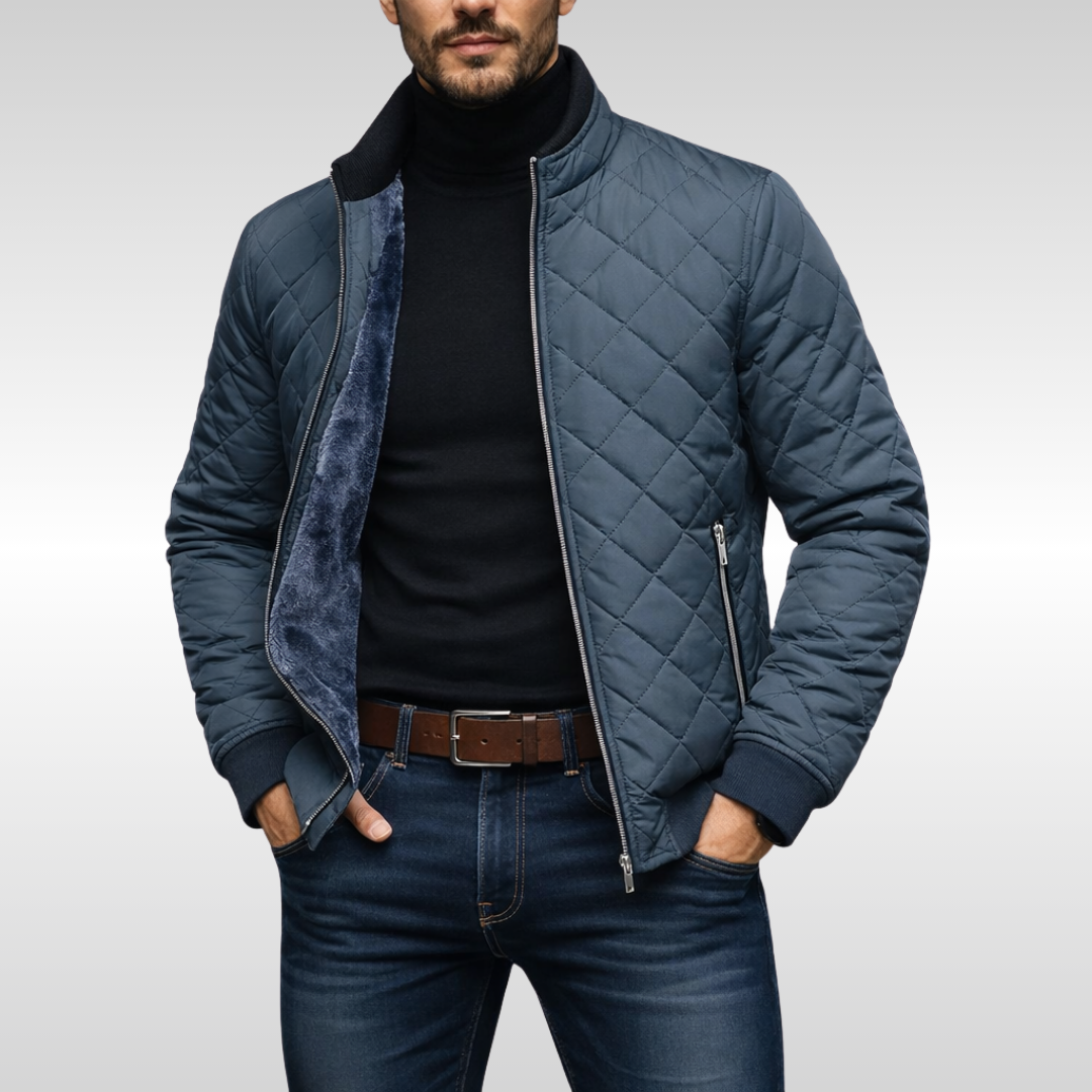 Hayes Men’s Quilted Zip Jacket – Lightweight Insulated Warm Winter Coat